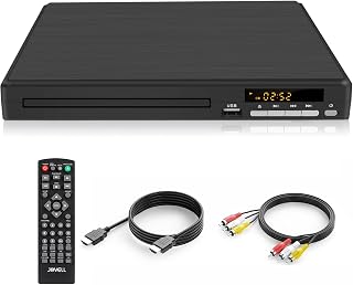 DVD Player for TV, Region Free DVD Player HDMI, 1080P Upscaling, USB Input, Coaxial Output, HDMI/RCA Output Cable Included, Breakpoint Memory, Built-in PAL/NTSC, CD Player for Home (Non-Blu-ray)