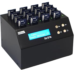 EZ DUPE Mini SD Pro 1:15 SD/microSD Card Duplicator - 2GB/Min - Standalone Multiple Flash Memory Copier Eraser/Sanitizer, Speeds Up to 25MB/Sec (DM-FD0-8SD15B)