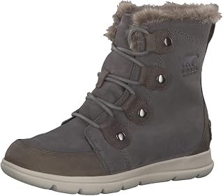Sorel レディース エクスプローラージョアン ブーツ、クオリー/ブラック、9 M USサイズ