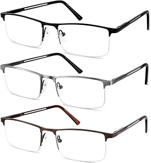 3 STÜCKE Lesebrille Herren Mit Blaulichtfilter, Rechteckige