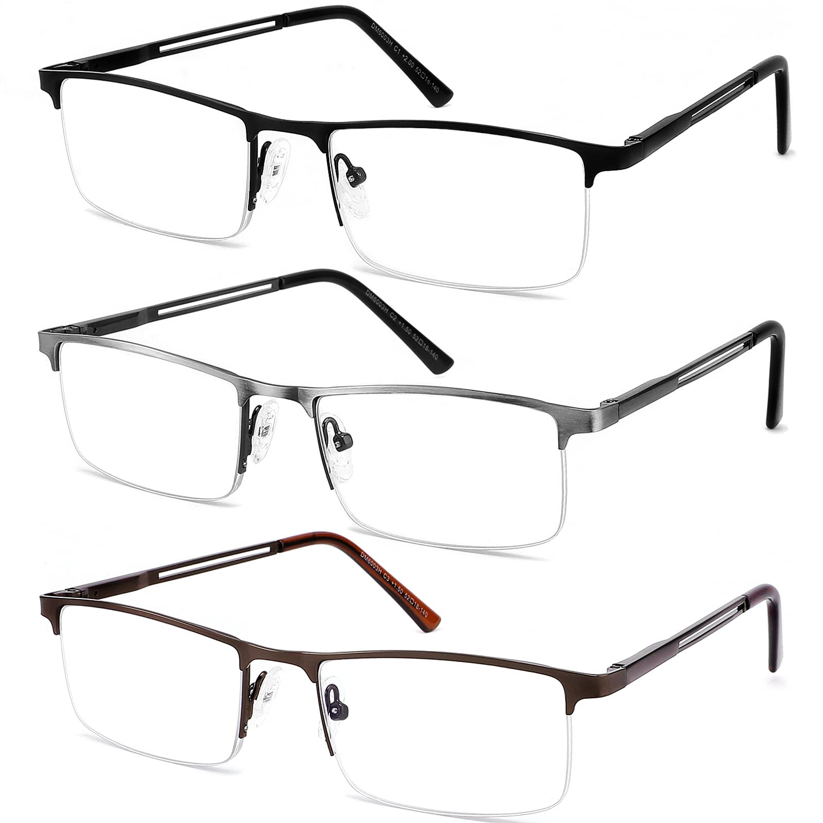 3 STÜCKE Lesebrille Herren Mit Blaulichtfilter, Rechteckige