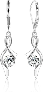 Ohrringe Hängend Damen Gold Silber 925 Zirkonia Glitzer Anhänger Geschenk