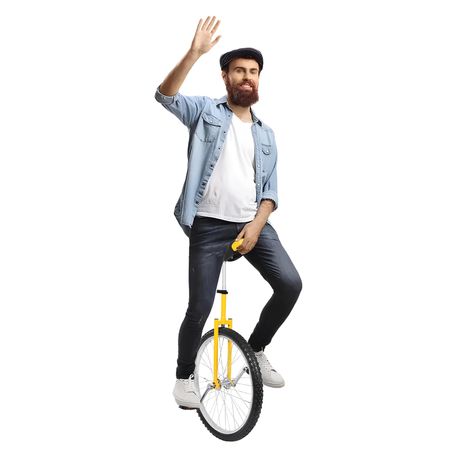 Jongpinth 24 Inch Wheel Outdoor Unicycle, Height Adjustable Unicycle, 36-40In Ta