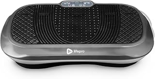 LifePro Vibration Plate Exercise Machine Grey- Whole Body Workout Vibration Fitness Platform w/ Loop Bands - Home Training Equipment - Remote, Balance Straps, Videos & Manual (Renewed)