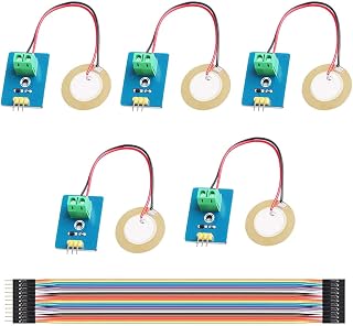 DAOKI 5PCS piezoelectric Ceramic Vibration Sensor piezo 3.3V/5V Module Analog Controller Electronic Components Supplies Sensor for Arduino + 5PCS Dupont Wire Female to Female,Male to Female 3 PIN
