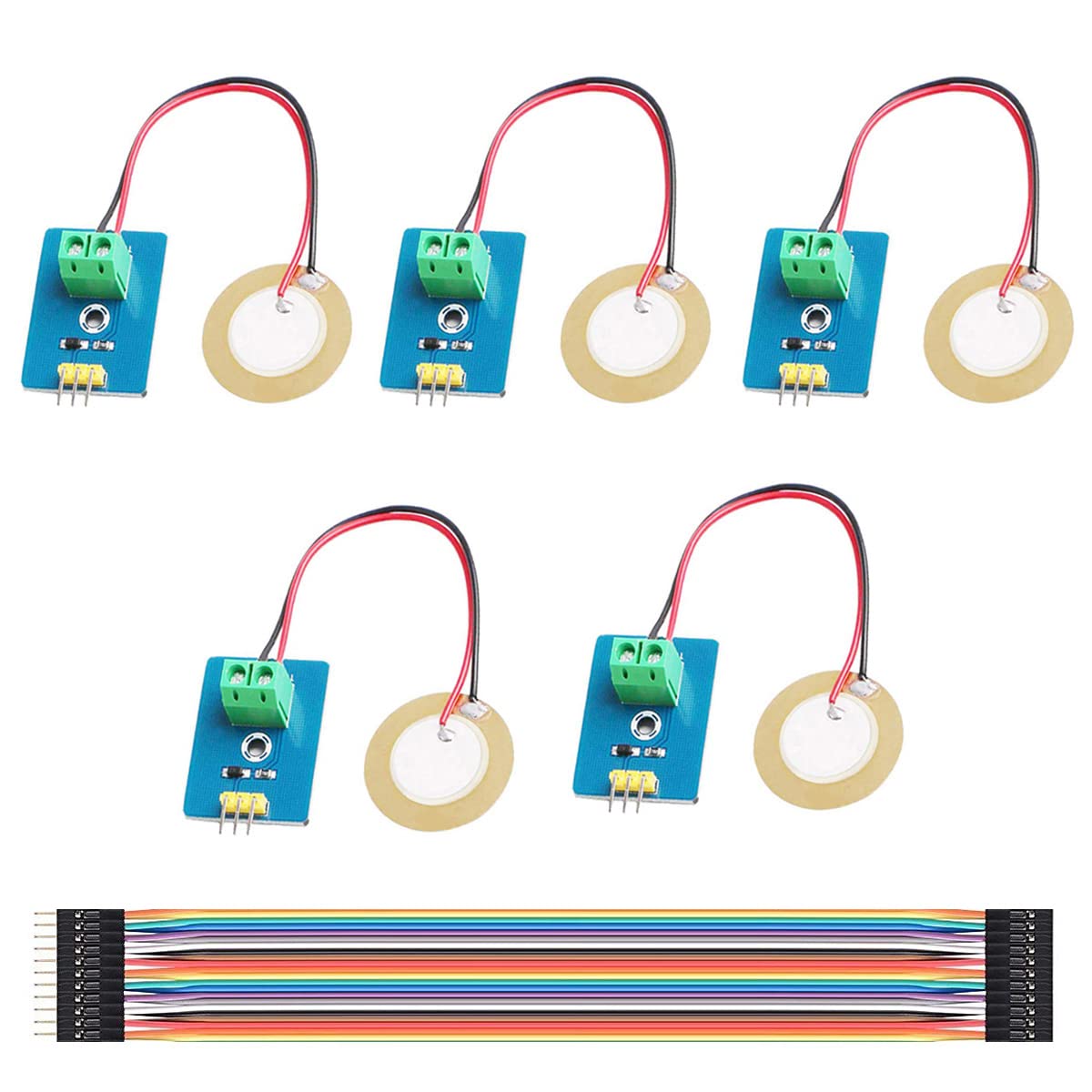 DAOKI 5PCS piezoelectric Ceramic Vibration Sensor piezo 3.3V/5V Module Analog Co