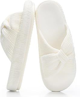 Chantomoo Slippers for Women Memory Foam House Bedroom Corduroy Bow Crossbands Slipper Shoes Comfy Trendy Gift Slippers
