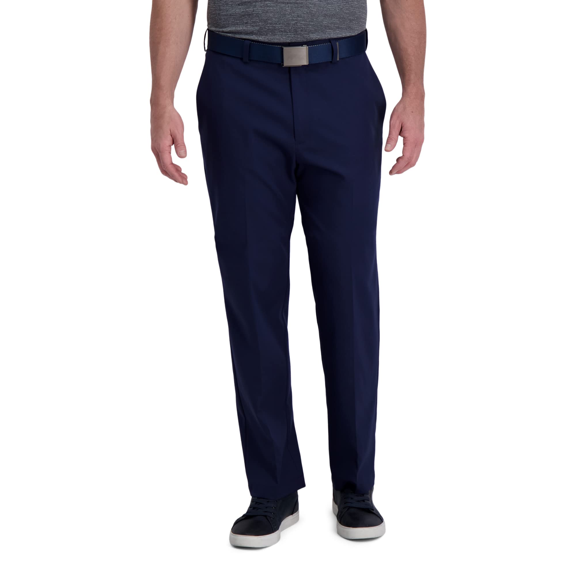 Haggar Cool Right Performance Flex Solid Classic Fit Flat Front Pant-reg. and Bi