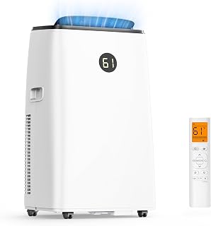Humhold 14000BTU Portable Air Conditioners, Floor Stand Portable AC Unit | 3 in 1 AC Unit w/t Dehumidifier & Fan, Free Stand up Portable AC for Room up to 700 sq.ft, Sleep,Timer & Remote Control