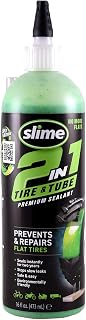 Slime 10193 Tire and Tube Sealant Puncture Repair Sealant, 2-in-1, Premium, Prevent and Repair, Suitable for Non-Highway Tires and Tubes, Non-Toxic, Eco-Friendly, 16oz Bottle