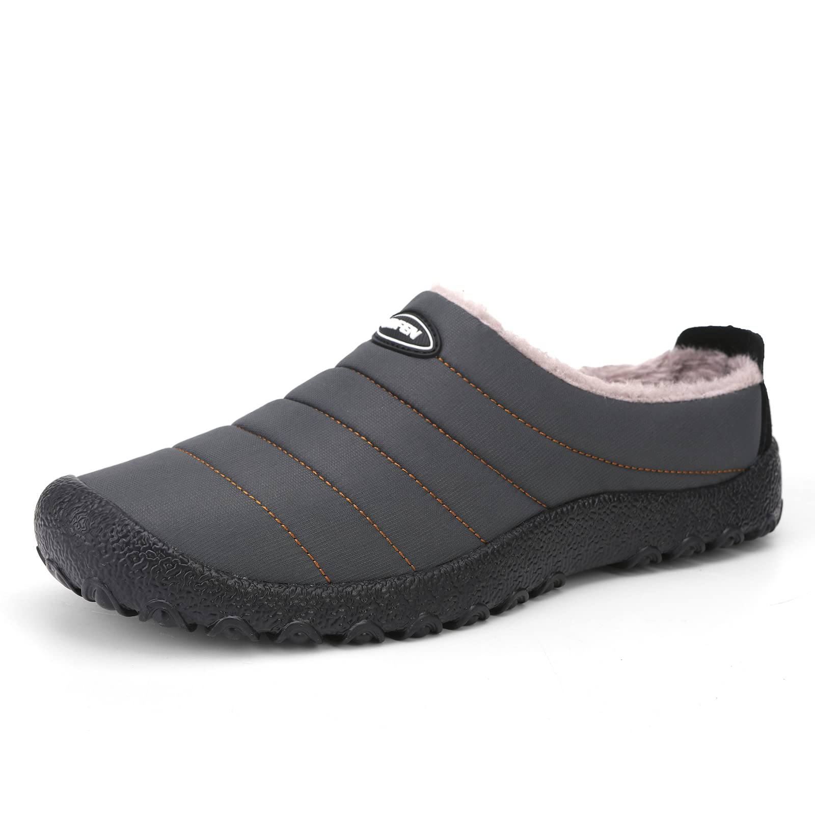 UBFEN Men Women Winter Slippers Plush Warm Lined Audible Home Indoor Outdoor Sli