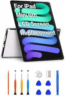 8.3" LCD Screen Replacement for iPad mini 6, Repair Tools & Guide | 8.3" LCD Assembly, Exact Fit, Tested Display, Full Repair Tools, Installation Guide