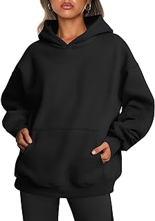 Trendy Queen Womens Hoodies Oversized Sweatshirt | Cozy Fleece Hoodie,Basic Pullover Sweatshirt,Large Kangaroo Pocket,Seamless Daily Outfit Match