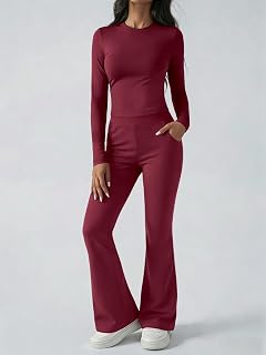 Women's Long Sleeve Short Shirt and Pants Set 2 Piece Set