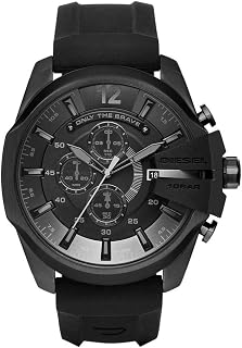 Diesel Mega Chief Herrenuhr, Chronographenwerk mit Silikon- oder Kunststoffarmband