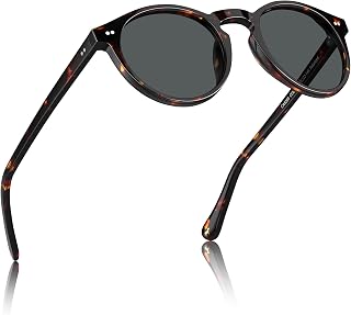 CARFIA Retro Round Polarized Sunglasses for Men UV400 Protection CA5289
