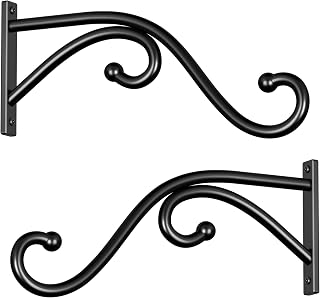 Qiuzido Plant Hook Hanging Plant Brackets - 2 Pack 12 Inch Metal Wall Hooks, Hanger for Hanging Flower Basket, Lanterns, Bird Feeder, Wind Chimes Indoor & Outdoor.