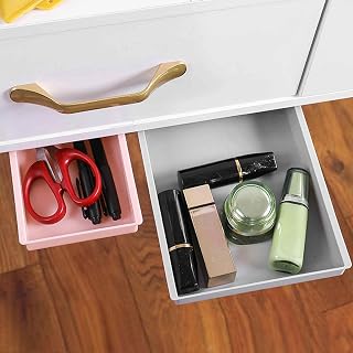 Under Desk Drawer Storage Box Self Pencil Tray Organizer for Stationery Makeup Pen Space Saving Desktop Organizer