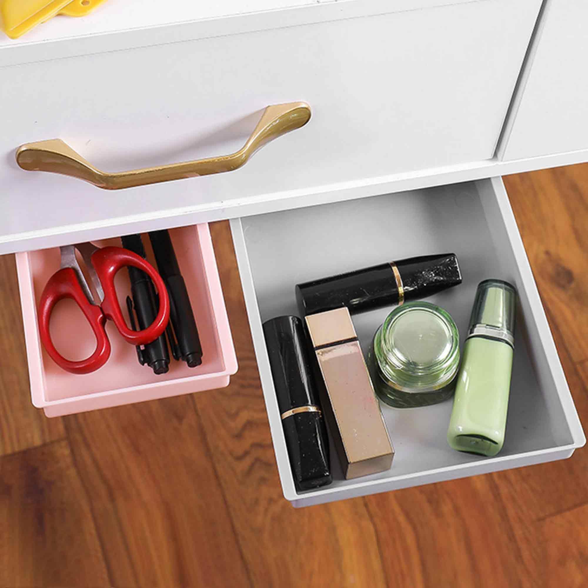 Under Desk Drawer Storage Box Self Pencil Tray Organizer for Stationery Makeup P