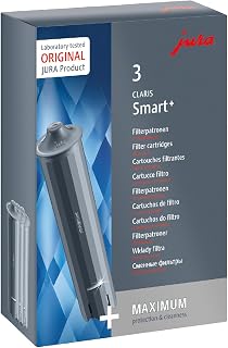 JURA Original Claris Smart+ Water Filter Pack of 3 (24233) | Filter cartridge with RFID filter detection, TÜV-certified hygiene, natural granules, for any tap water