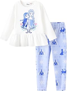 Disney Princess Baby Girl Dress Long Sleeve Shirt and Leggings 2 Pieces Girls Clothing Girl Set Autumn Pullover Dailywear