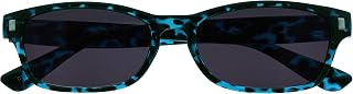 OPULIZE NIX Reading Sunglasses for Women Men - Vintage Rectangular Designer Frame - Tinted UV400 Protection Lens - Comfort Spring Hinges - Blue Tortoiseshell +3.50