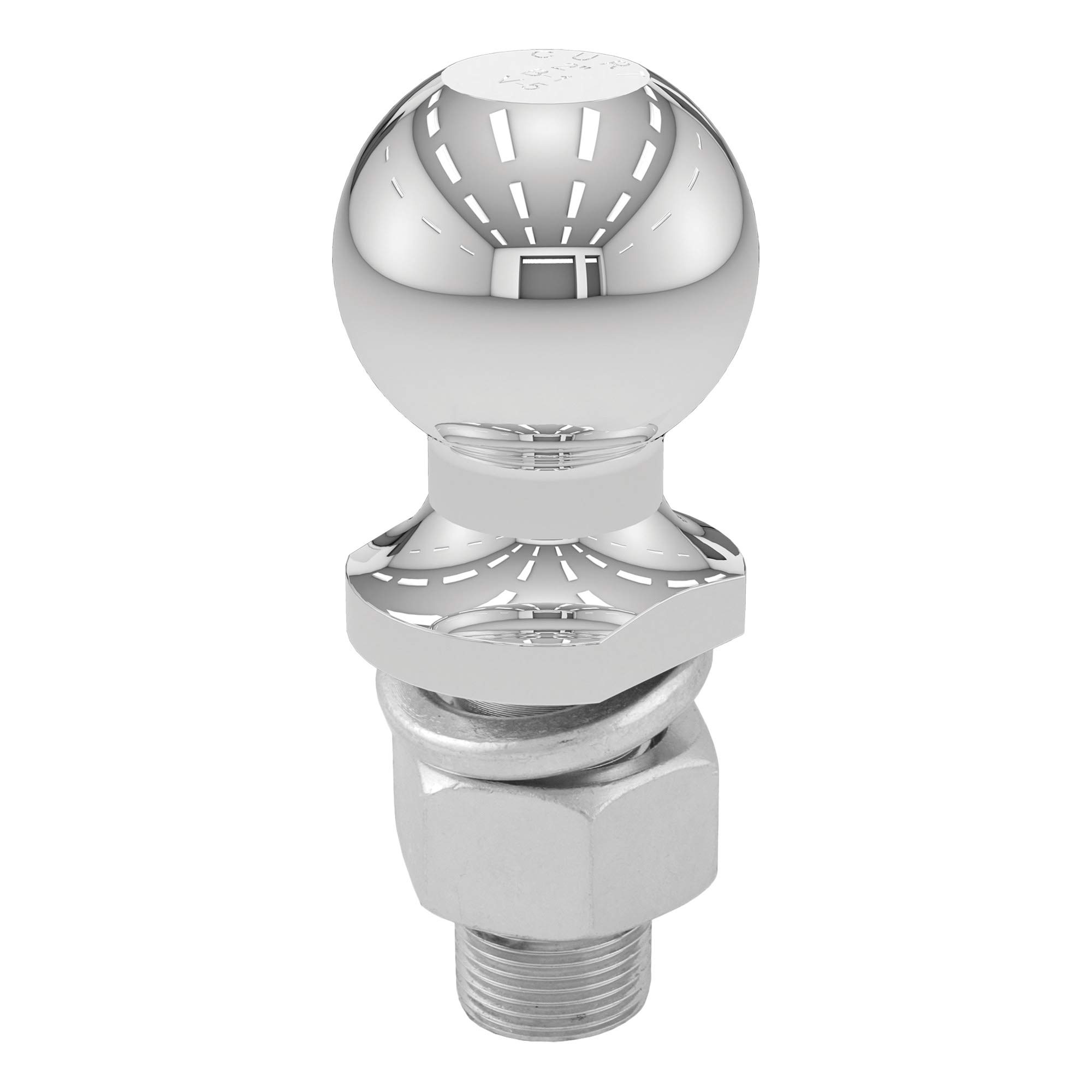 CURT 40004 Chrome Trailer Hitch Ball, 6,000 lbs, 2-Inch Diameter, 1 x 2-1/8-Inch