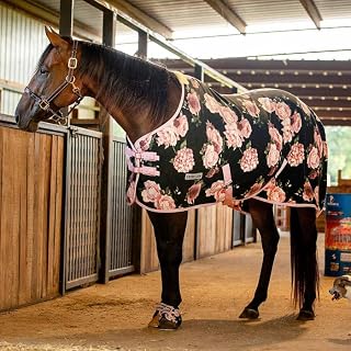 Jeffers Expression Fleece Cooler for Horses, Standard Neck, Rose Garden 72"- Equine Towel Blanket, Moisture Absorbent, Light Weight, Best for Drying, Exercise, Bathing, Adjustable Belly Bands