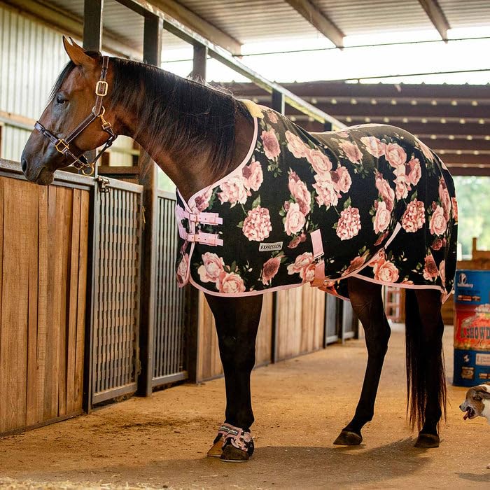 Jeffers Expression Fleece Cooler for Horses, Standard Neck, Rose Garden 72"- Equ