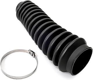 Rough Country Shock Boot - Black Protective Cover with Stainless Steel Clamp, Guards Against Mud, Dust & Debris, Universal Fit for Most Shocks