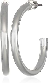 Nine West Women's Half Hoop Earrings, Contemporary Fashion Jewelry Accessories for Everyday Wear, Lightweight Statement Earrings for Casual and Dressy Styling