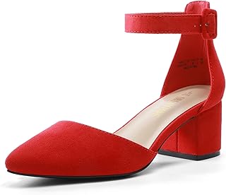 DREAM PAIRS Women's Elastic Ankle Straps Court Shoes