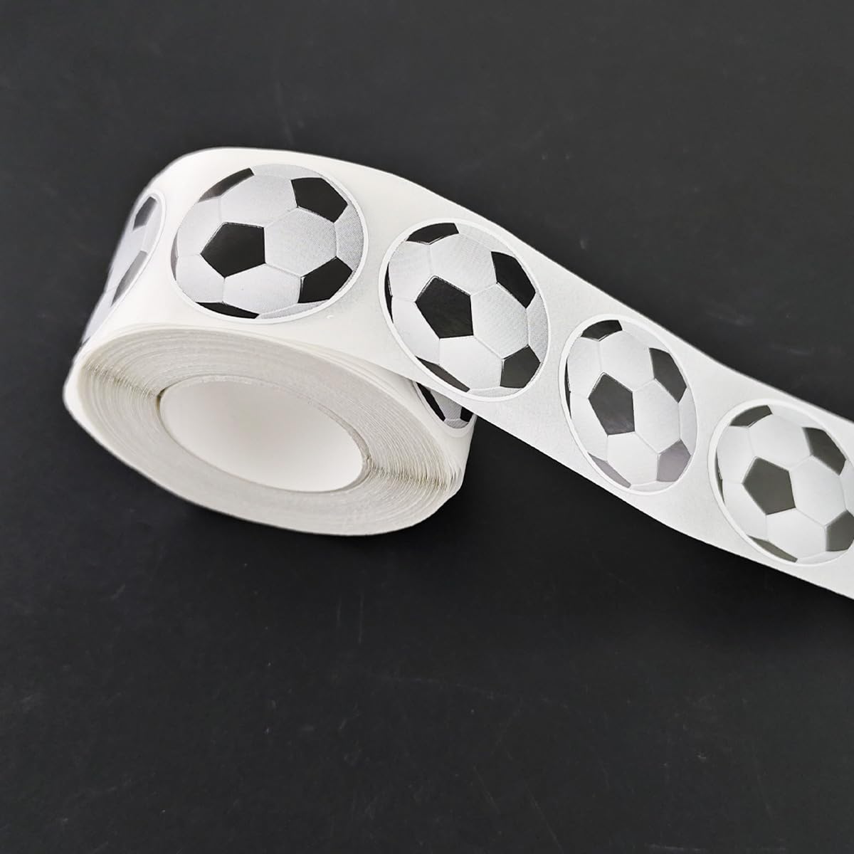 500 Pcs Self Adhesive Soccer Sticker Roll Waterproof for Football Theme Labels, 