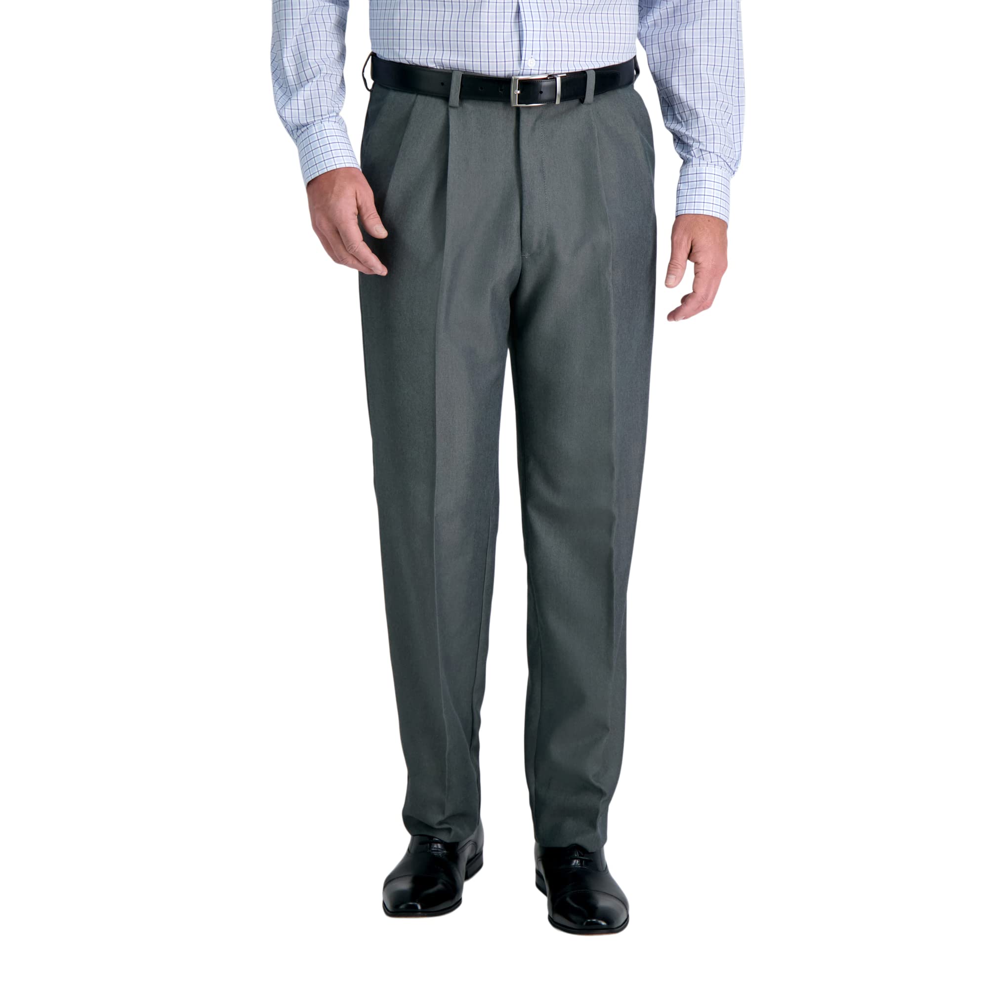 Haggar Men's Cool 18 Hidden Expandable Waist Pleat Front Pant-Regular and Big & 