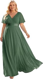 Ever-Pretty A-line V-Neck Short Sleeve Chiffon Empire Cut Women's Party