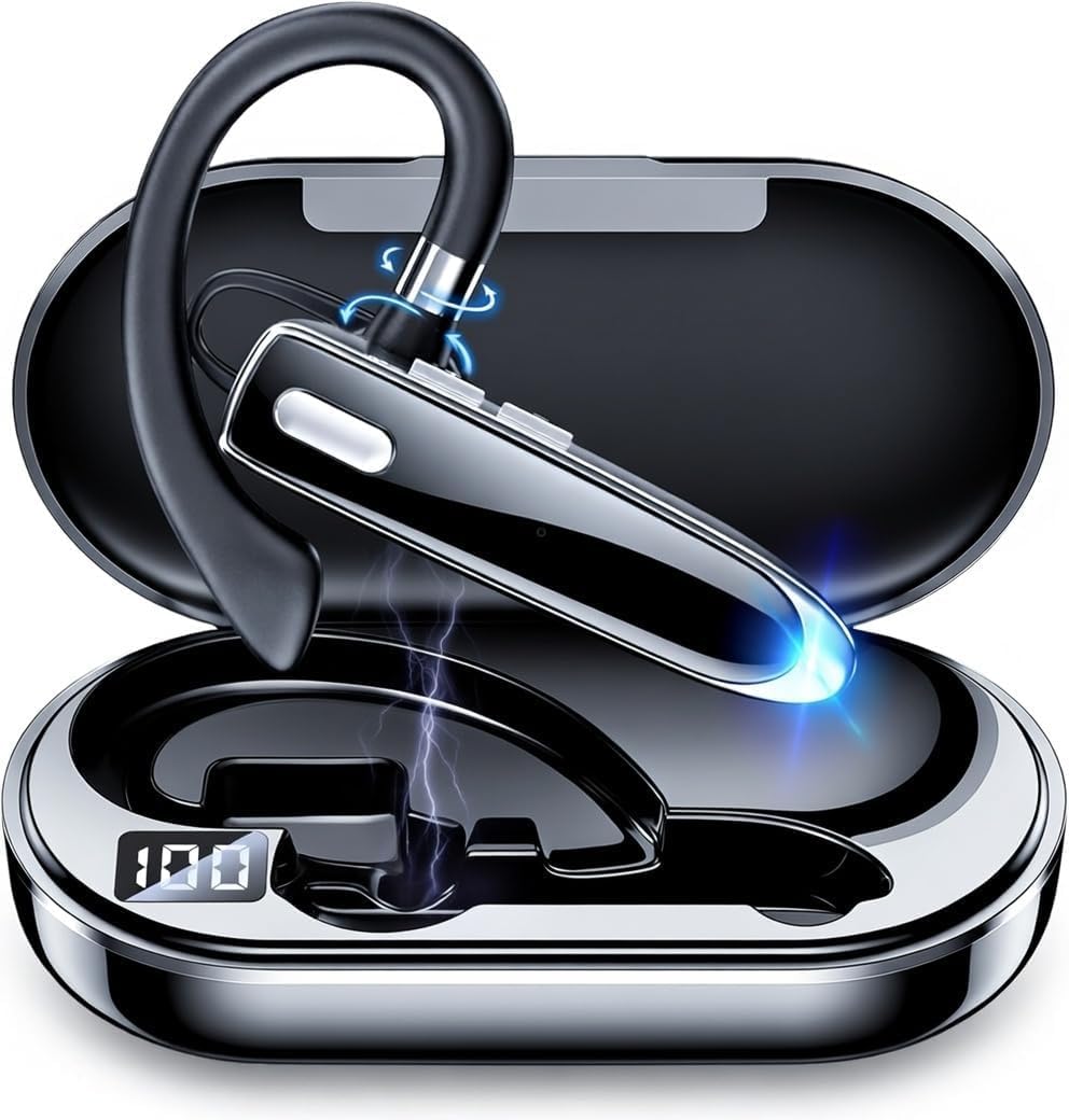 Wireless Single Ear Bluetooth V6.1 Headset, Business Earpiece with Mic | Noise C