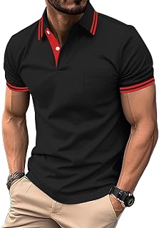 LLdress Men's Short-Sleeved Polo Shirt Golf Tennis T Shirt Lightweight and Breathable