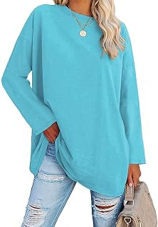 Ebifin Women's Oversized Long Sleeve Crew Neck T-Shirt