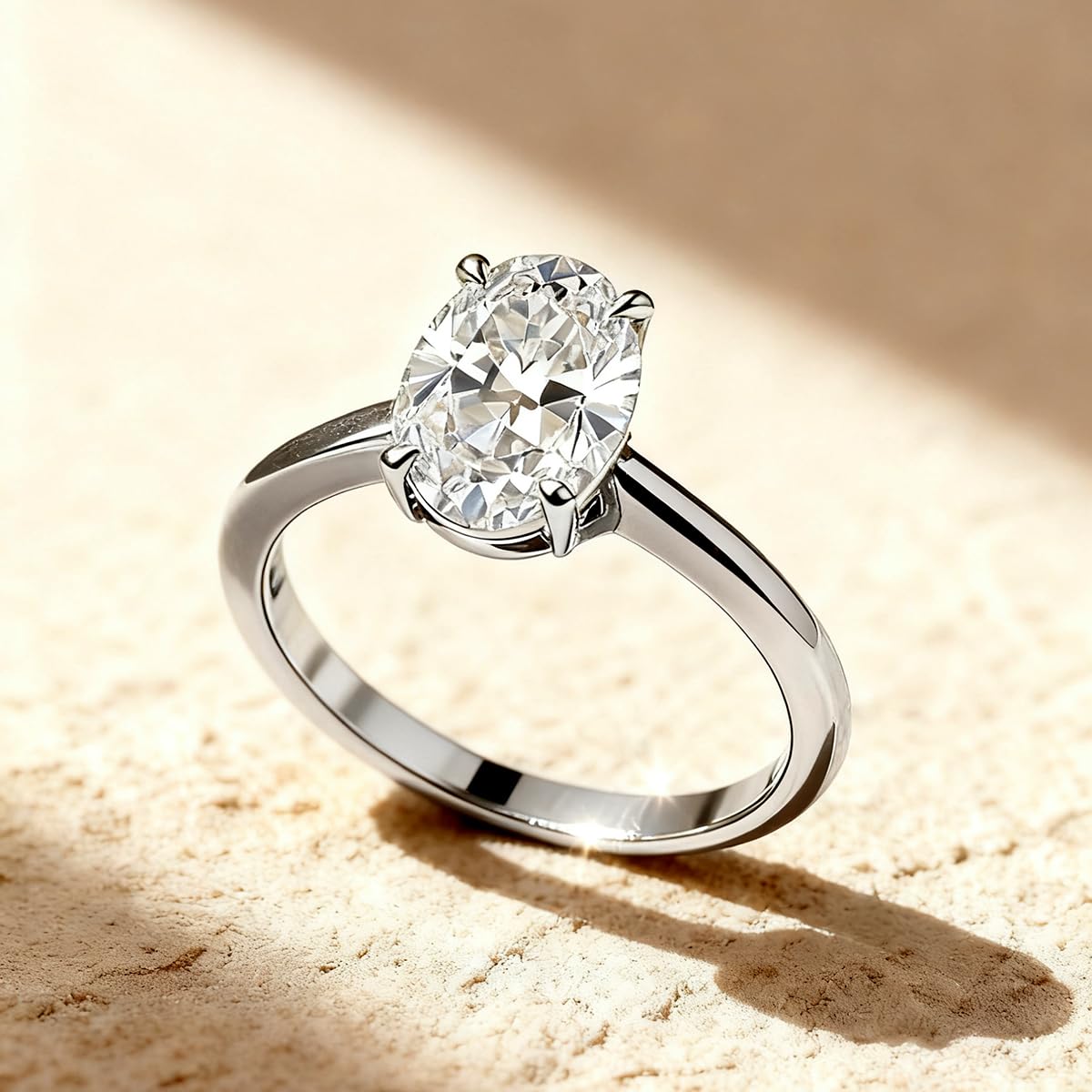 1PC Luxury 8ct Sterling Silver Oval CZ Ring for Women Best Fine Jewelry Gift (Si