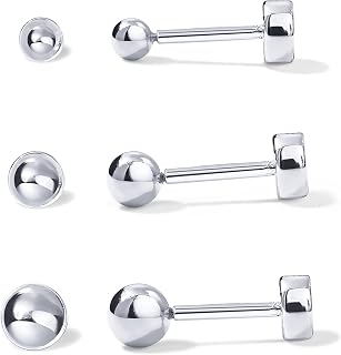 PAVOI Classic Stud Studs, White Gold, Size 2.5mm, 3mm, 3.5mm