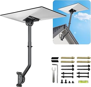 Vanconwey Starlink Mount for Standard 4/4X/Gen 3, All Metal with Extension | Adjust Angle Starlink Roof Mount, Starlink Wall Mount Compatible with Starlink Standard Gen 3/V3/4/4X, Black，VC-Z1118