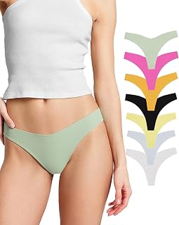 Set of 7 Low Rise Seamless Soft Touch Ice Silk Thong Underwear Women Underwear Briefs Panties