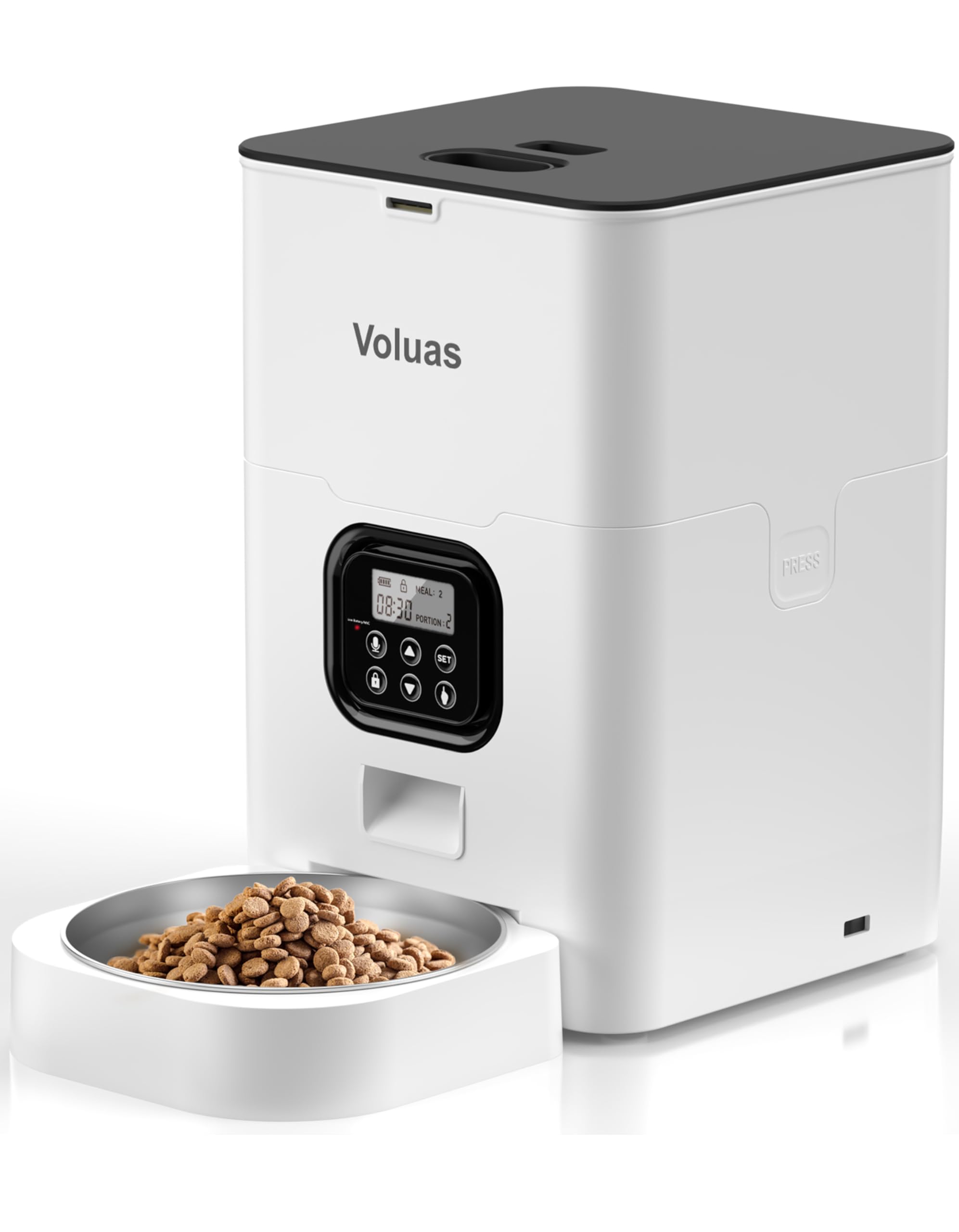 VOLUAS Automatic Cat Feeder, 4L Timed Dry Food Dispenser for Cats & Dogs | Progr