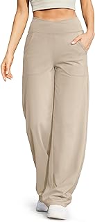 G4Free Yoga Trousers Women's Wide Jogging Bottoms Long Crossover Elegant Abdominal Control Straight Leg Stretch Wide Leg Flared Trousers Loose Straight Sports Trousers with Pockets