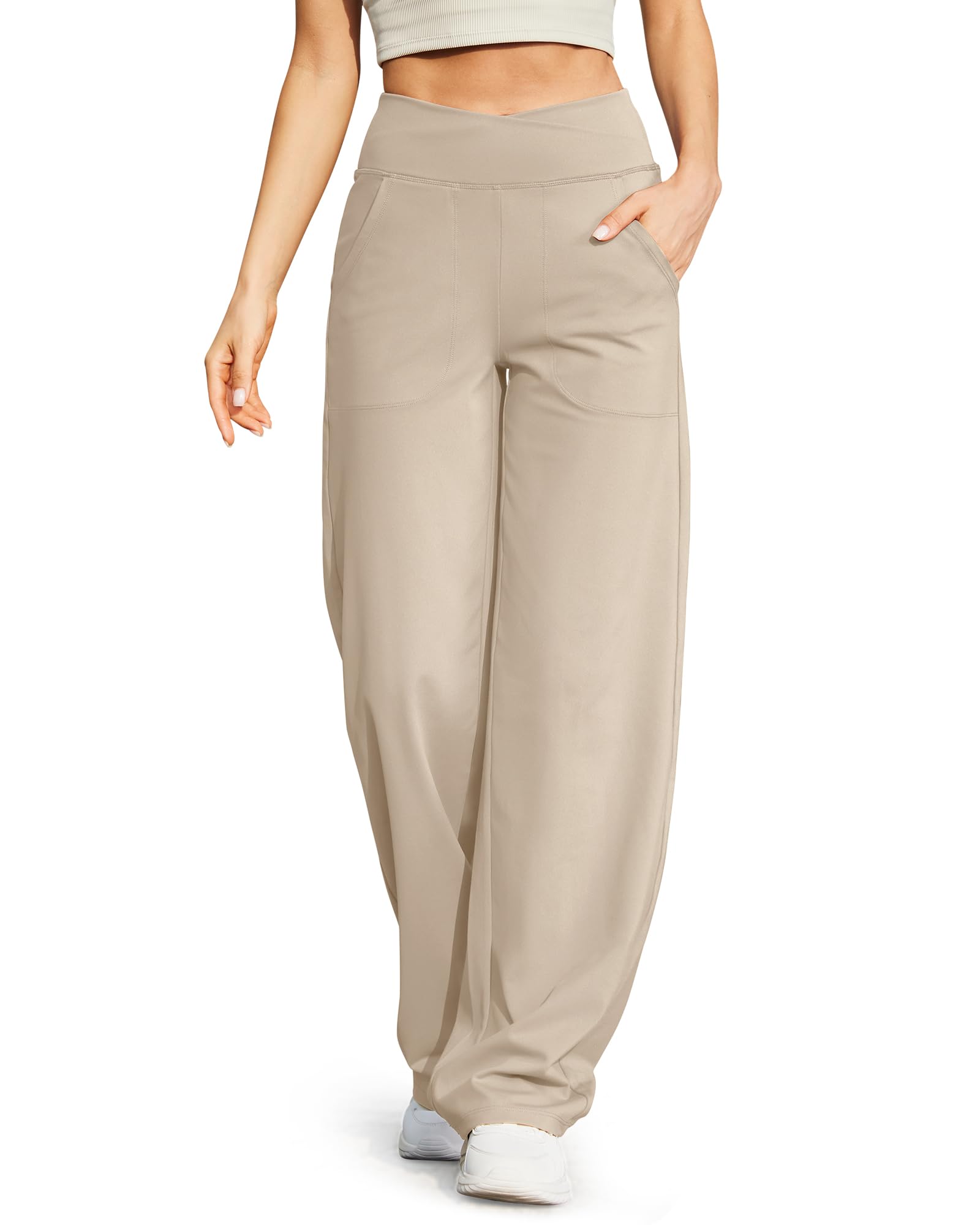G4Free Yoga Trousers Women's Wide Jogging Bottoms Long Crossover Elegant Abdomin