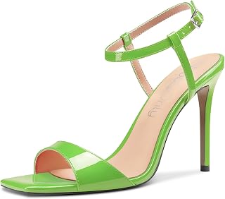 NobleOnly Women's High Heel High Heel Open Toe Sandals Strap Ankle Slingback Wedding Party Dress 10 CM Heels Shoes