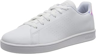 adidas Advantage K, Unisex Sneaker - Children and Boys, Cloud White Silver Metallic Cloud White