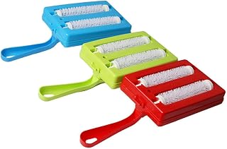 1pc Carpet Sweeper Gadgets for Home, Twin Roller Type Multi-Functional Hand-Held Brush Pet Hair Dust Scraps Paper Small Rubbish Cleaning with a Brush(Random Color)