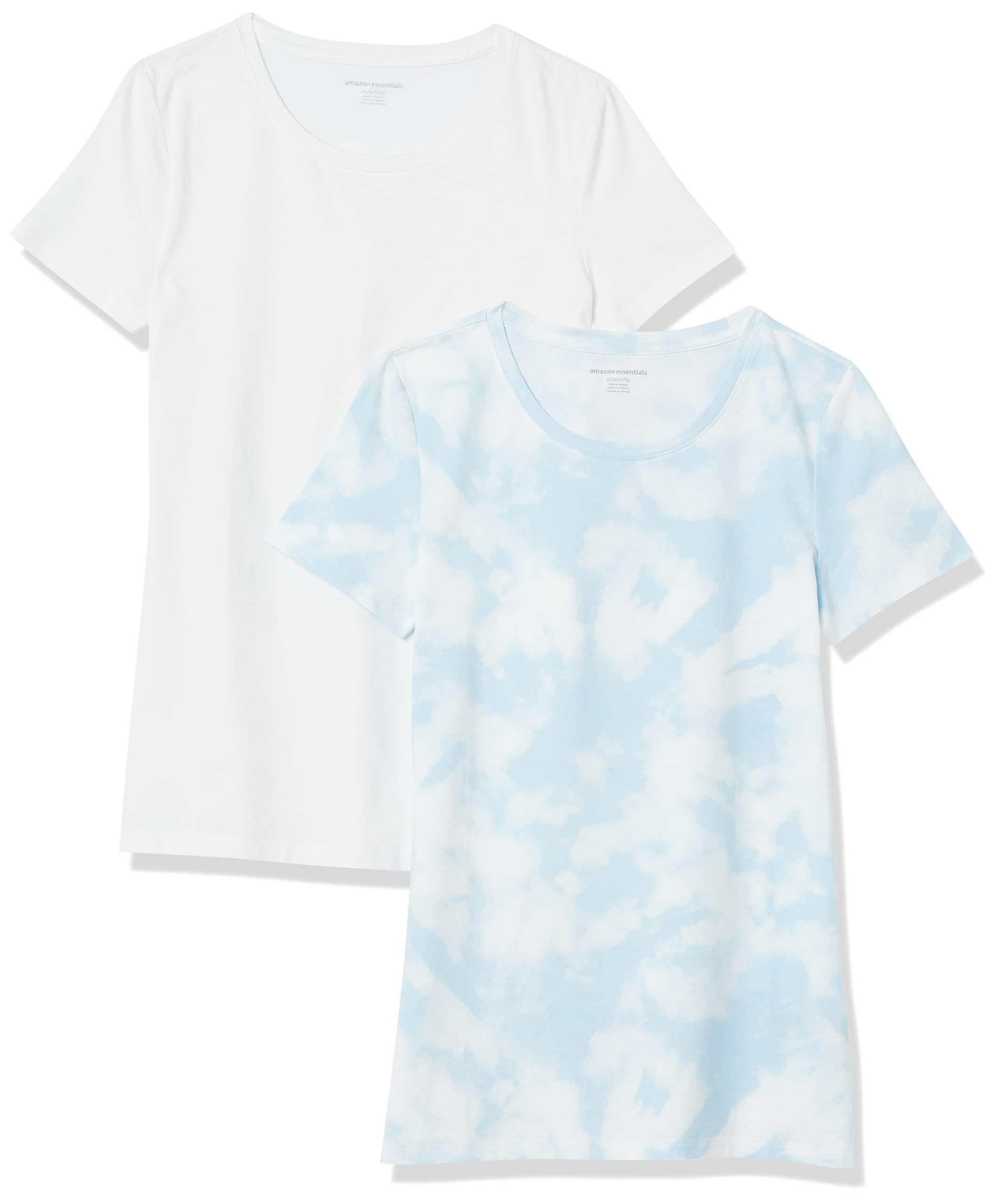 Amazon Essentials T-Shirt Girocollo a Maniche Corte da Donna in Cotone, vestibil