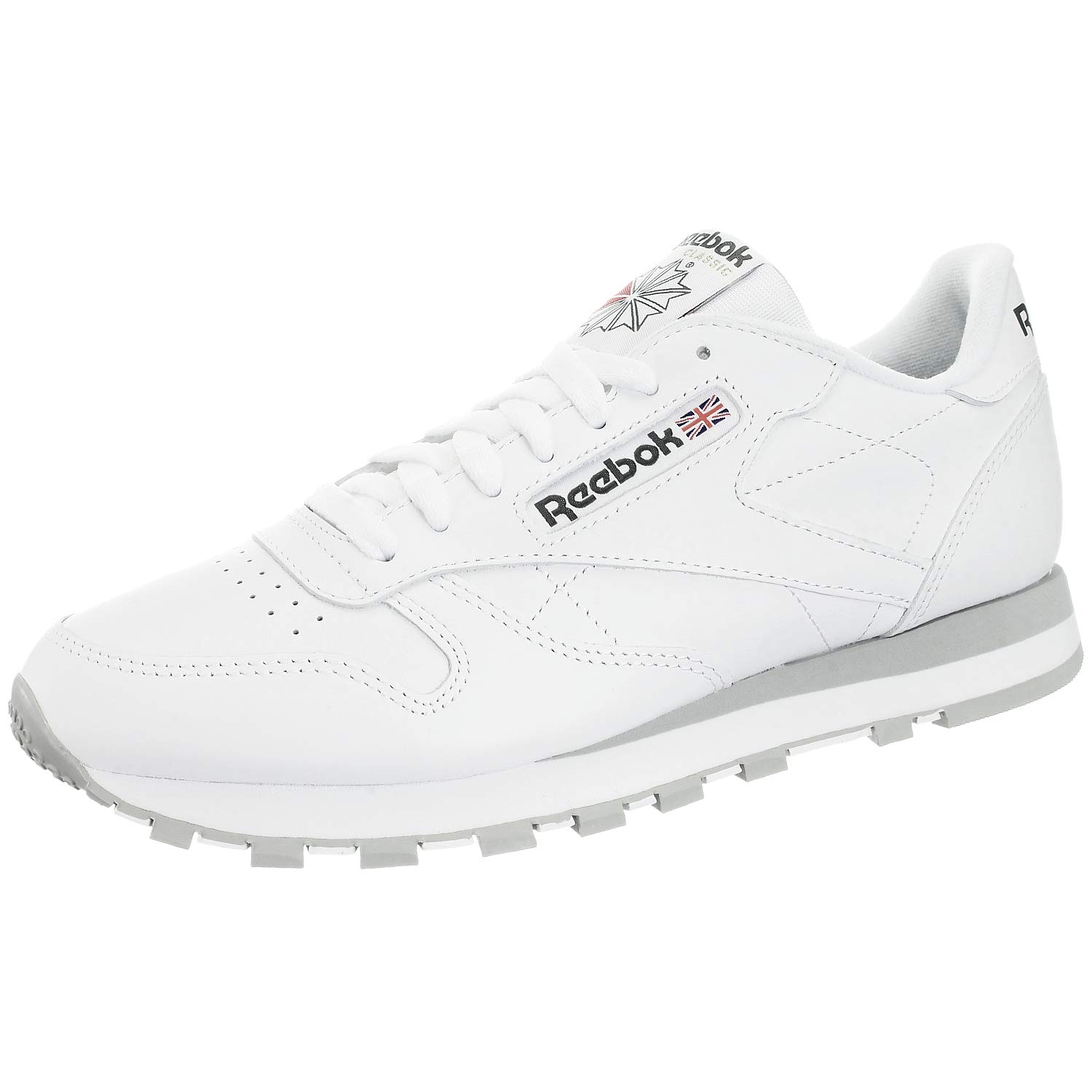 Reebok Cl Lthr, Men's Trainers, White White Light Grey Intense, 42 EU